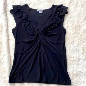 Black v neck blouse
